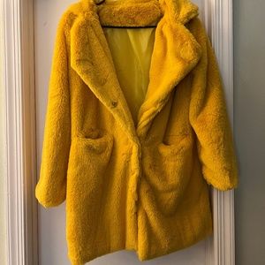 Yellow fur coat